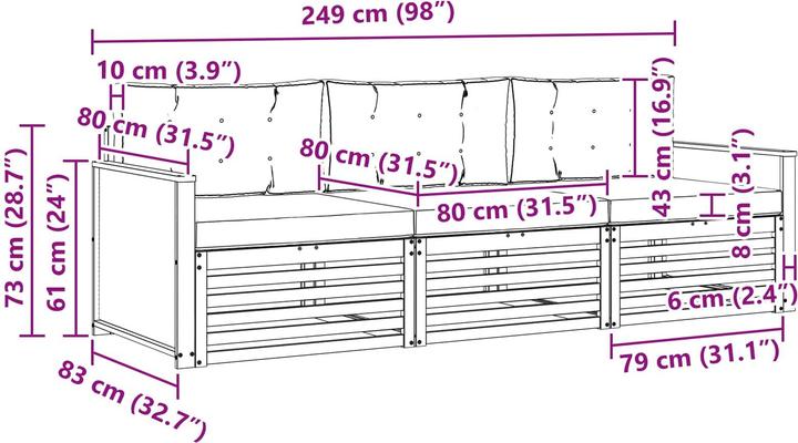 Produktbild vidaXL Outdoor-Sofa