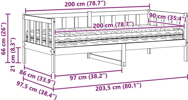 Image du produit vidaXL Tagesbettrahmen (90 x 200 cm)