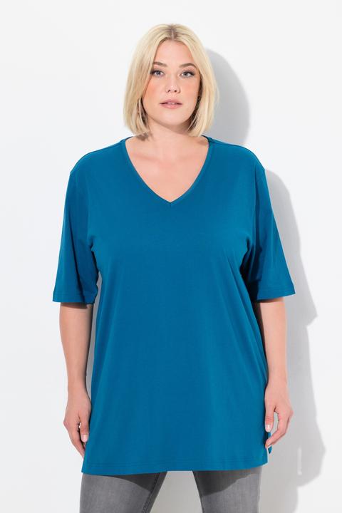 Actual product image Ulla Popken Basic V-Neck Relaxed Fit Short Sleeve Tee (60)