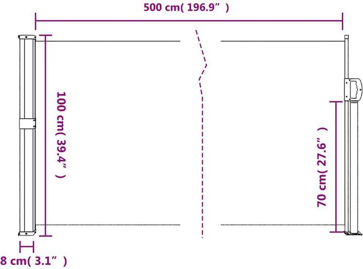 Produktbild vidaXL ausziehbare Seitenmarkise (5 m)