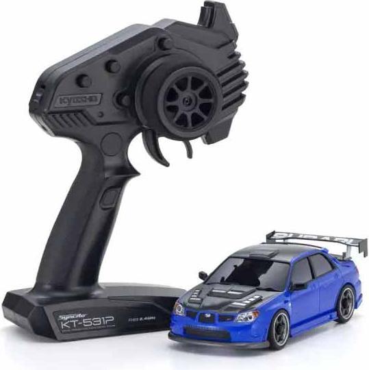 Actual product image Kyosho Mini-Z Subaru Impreza WRX Aero, Blau 1:27 Readyset (RTR Ready-to-Run)