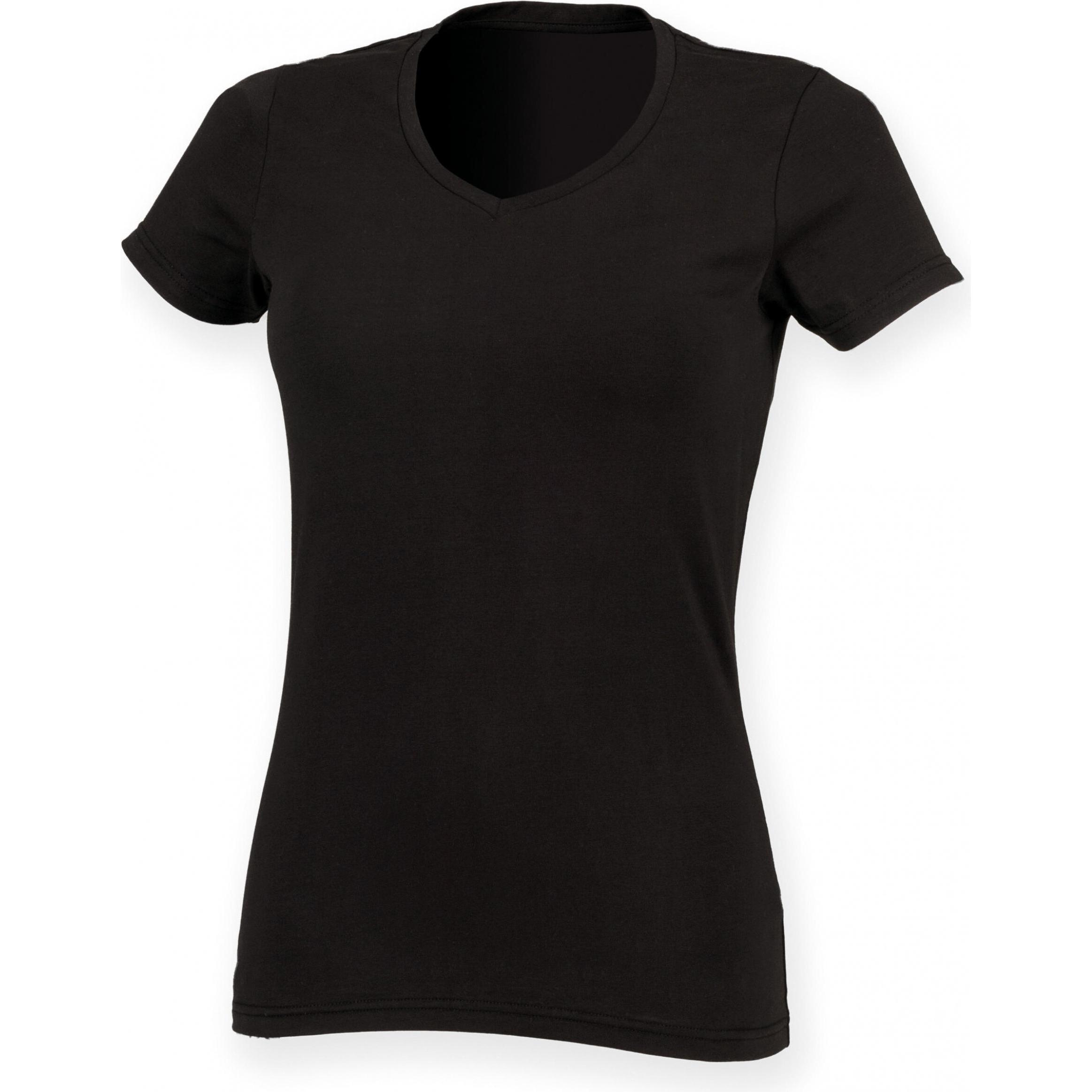 Skinni Fit, Damen, Shirt, Feel Good, Schwarz, (XS)