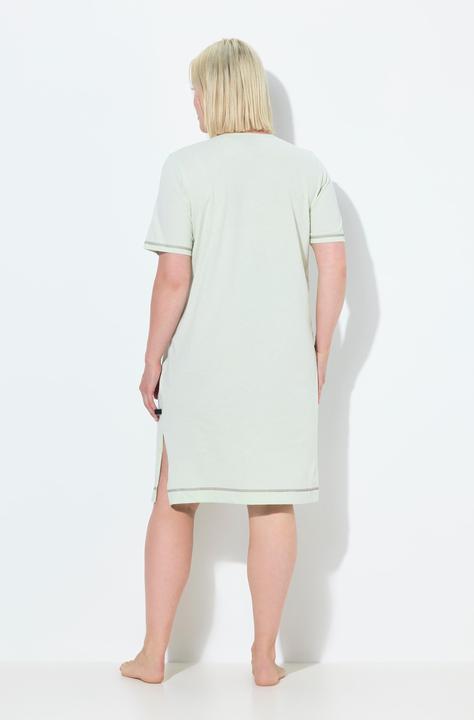 Produktbild Ulla Popken Bigshirt, platzierter Druck, V-Ausschnitt, Halbarm (54)