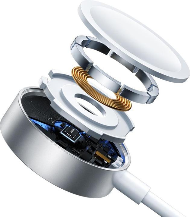 Image du produit Joyroom S-IW008 câble chargeur magnétique 3-en-1 USB-A - Lightning/USB-C 1,2m - blanc (1.20 m, 5 W)