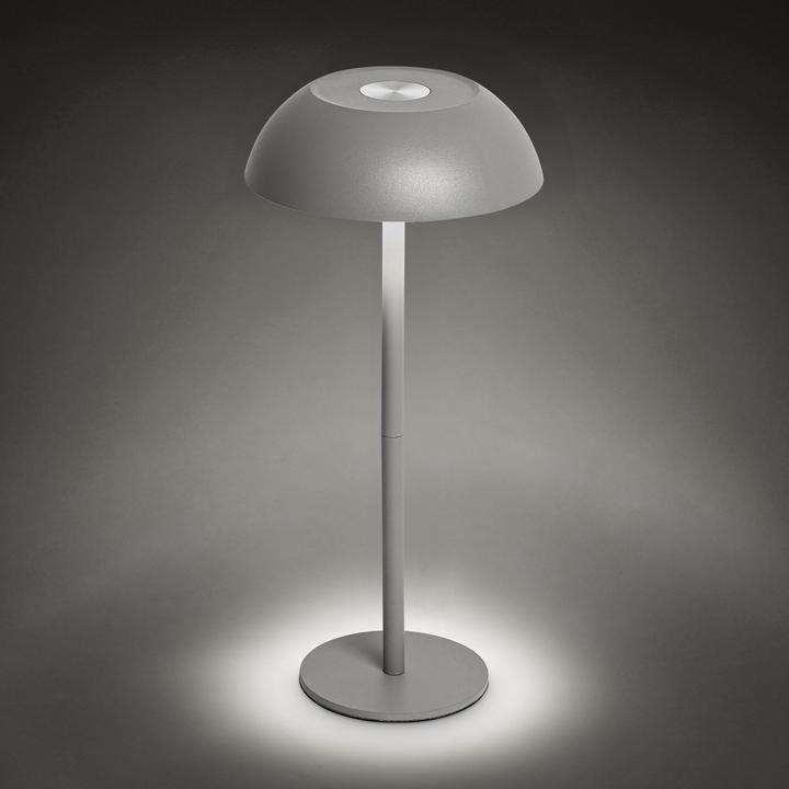 Actual product image Idena LED Tischleuchte Touch Tango Metall grau 15x33cm Akku USB dimmbar 3 Modi Innen