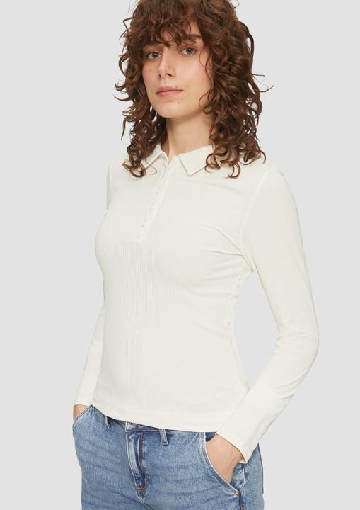 Produktbild S.Oliver T-Shirt Schmal geschnittenes Rippshirt mit Polokragen (L)