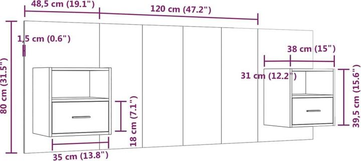 Immagine prodotto VidaXL Evelin (120 x 1,5 x 80 cm)