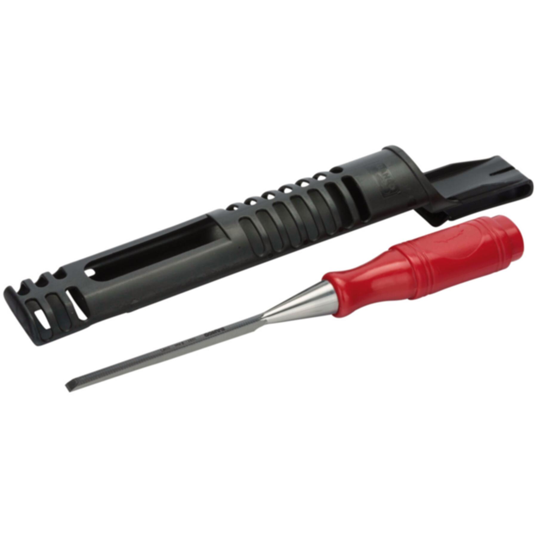 Bahco, Scalpello + Pialla, Scalpello con manico in polipropilene rosso, 6 mm (6 mm)