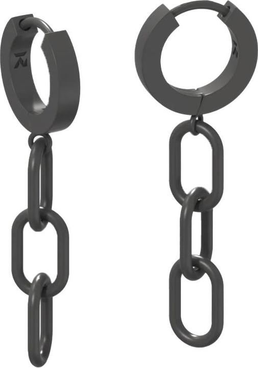 Image du produit K12 - Black Oval Link Creoles (sans laiton, Acier chirurgical 316L)
