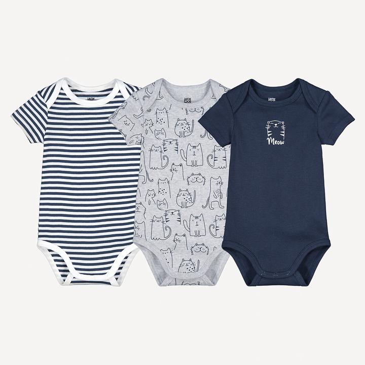 Actual product image La Redoute Collections 3er Pack kurzärmelige Bodys (62)