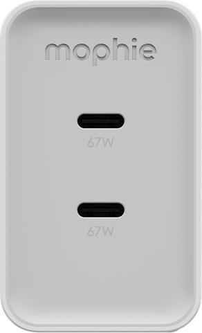 Actual product image Zagg mophie Netzteil GaN 67W 2x USB-C 2026 weiss (67 W, 2 ports)