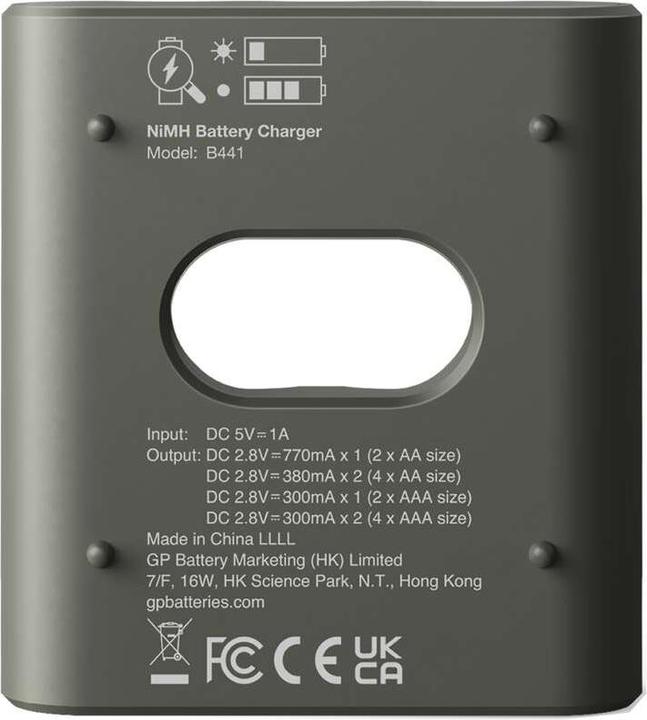 Actual product image GP Batteries GP ReCyko Everyday Battery Charger, B441 (USB), incl. 4 x AA 2100 mAh Batteries (4 pcs., AA, AAA, Battery + charger)