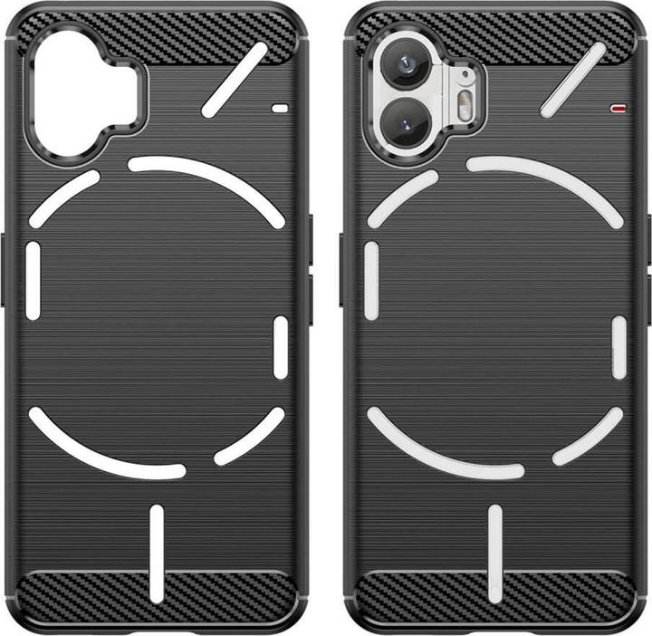 Cover-Discount Nothing Phone (2) - Custodia in metallo effetto carbonio nero (Nothing Phone (2))
