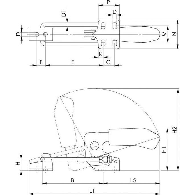 Thumbnail - Amf, Schraubstock + Zwinge, Verschlussspanner Nr. 6848H (130 mm)