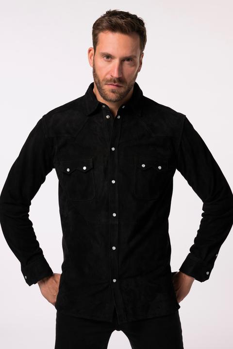 Produktbild JP1880 JP 1880 Lederhemd, Langarm, Cowboy-Style, Kentkragen, Modern Fit, bis 7 XL (5XL)