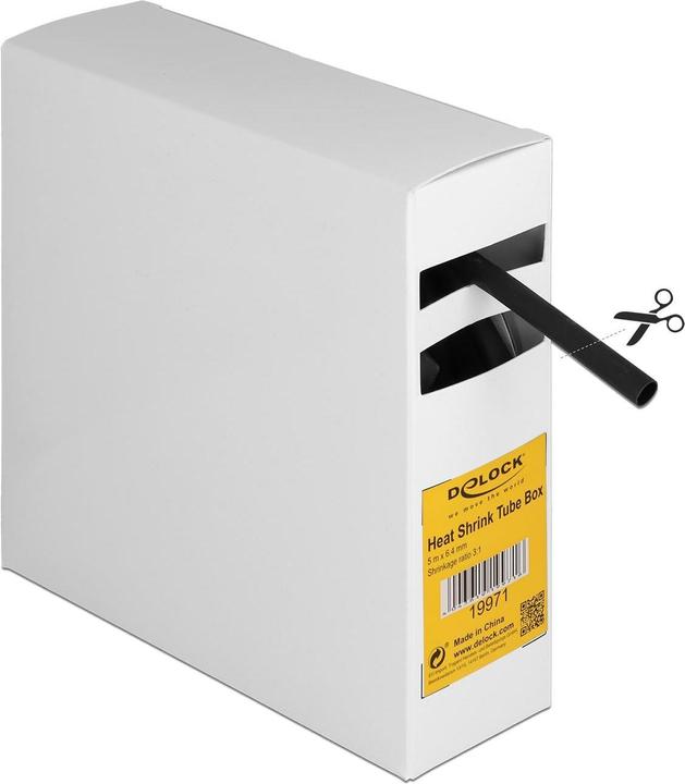 Delock Scatola di tubi termorestringenti, con adesivo interno, rapporto di restringimento 3:1, 5 m x 6,4 (1 x)