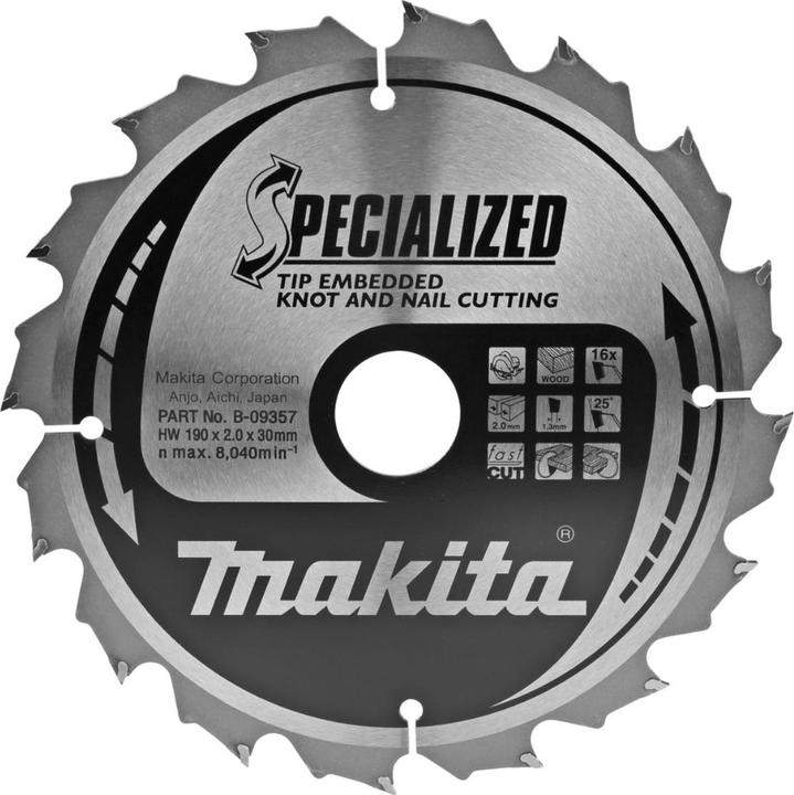 Actual product image Makita Lama di sega circolare SPECIALIZED 190/30