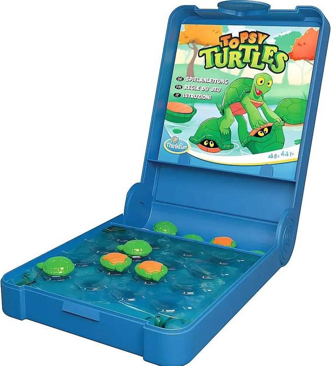 Produktbild Ravensburger ThinkFun 76576 - Flip N' Play Topsy Turtles - das Reise-Logikspiel, für Kinder und Erwachsene ab 8 (Deutsch, Französisch, Italienisch, 1 Spieler)