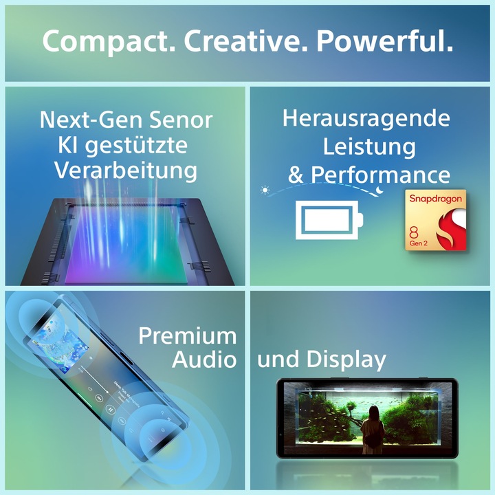 Produktbild Sony Xperia 5 V (128 GB, Platinum Silver, 6.10", SIM + eSIM, 48 Mpx, 5G)