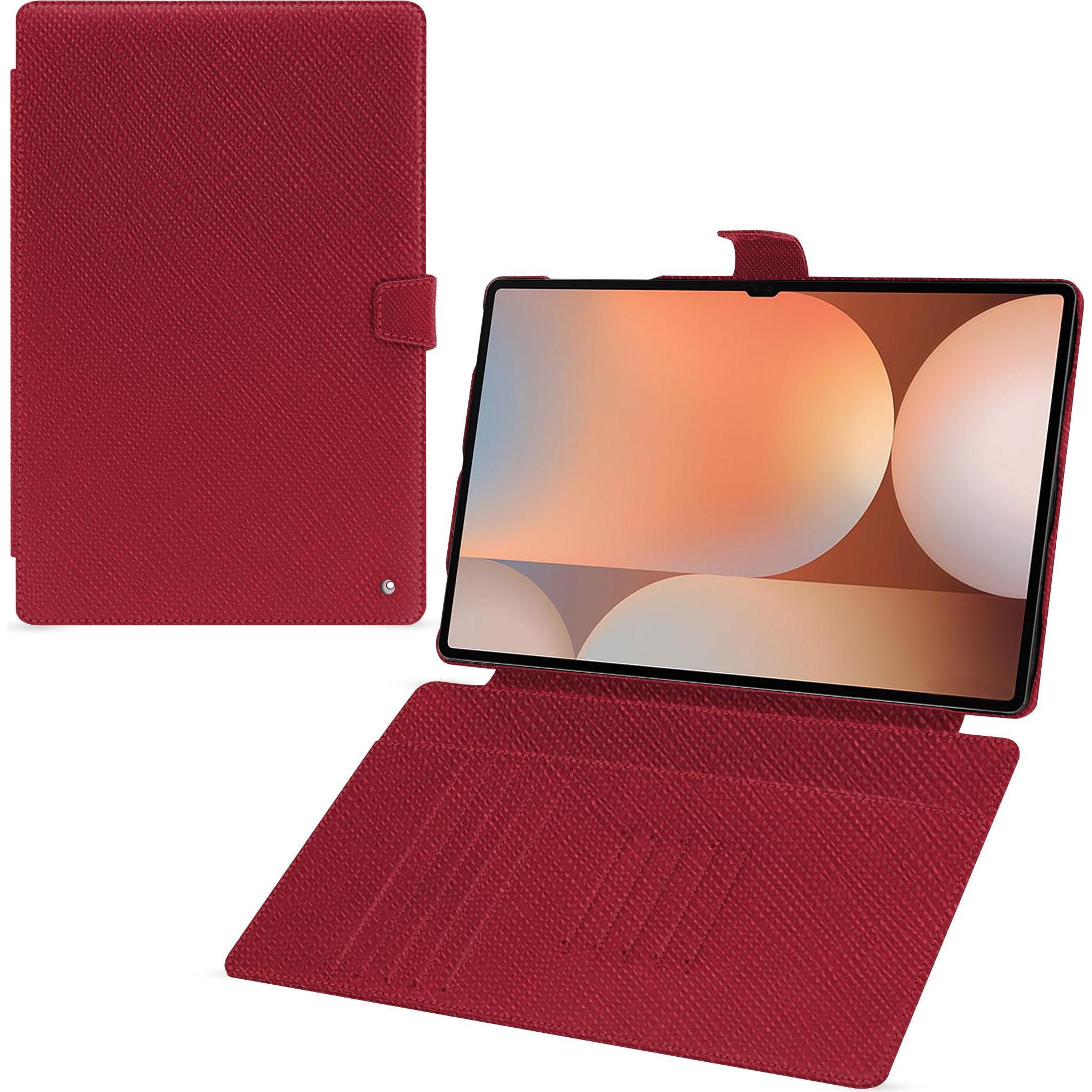 Noreve Lederschutzhülle für Samsung Galaxy Tab S10 Ultra (Galaxy Tab S10 Ultra), Tablet Hülle, Rot
