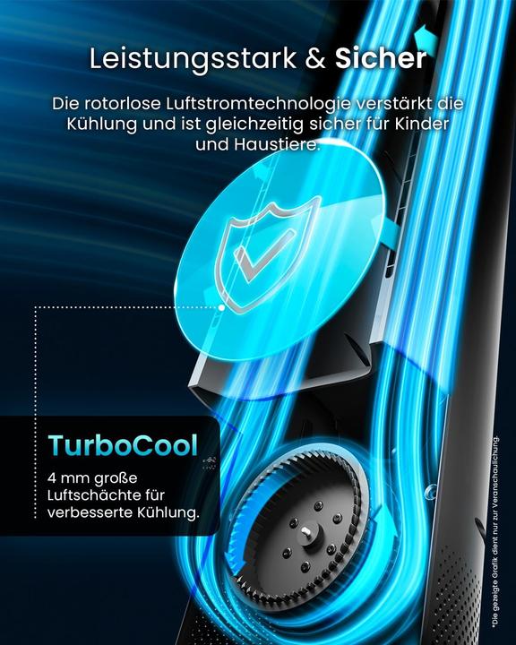 Actual product image Breeze Rotorloser Turmventilator mit Fernbedienung und Timer (62 dB)