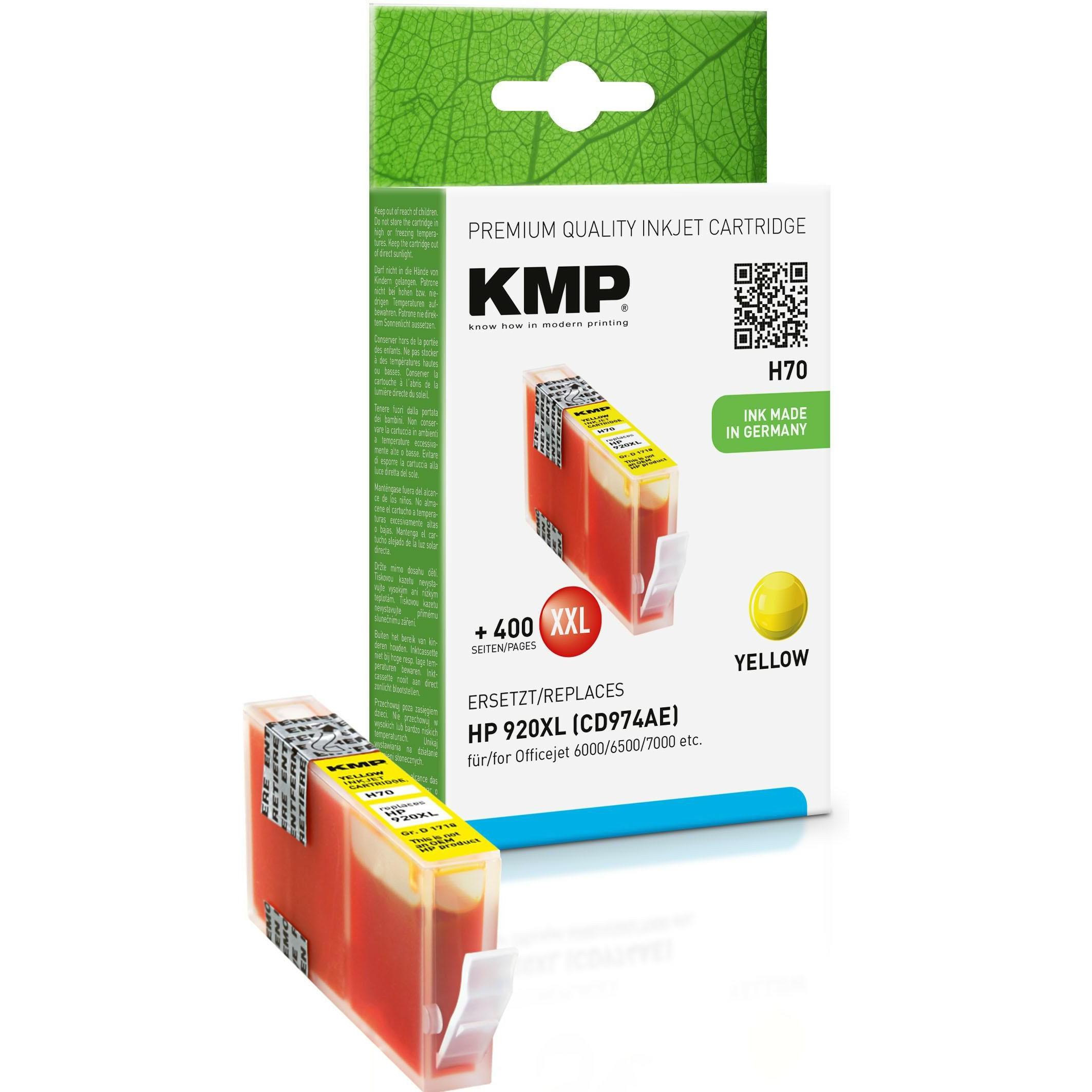 KMP, Druckerpatrone, Tinte ersetzt HP920XL (CD974AE) (Y)