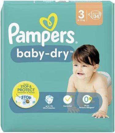 Productafbeelding Pampers Baby-Dry (Gr. 3, Verplaatsbaar pakket, 34 Stuk)