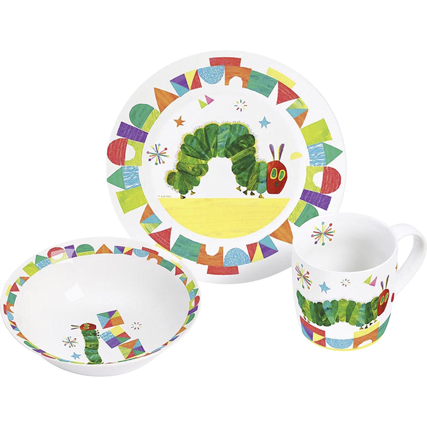 Geda Labels, Kindergeschirr + Kinderbesteck, Frühstücksset Nimmersatt 3tlg.