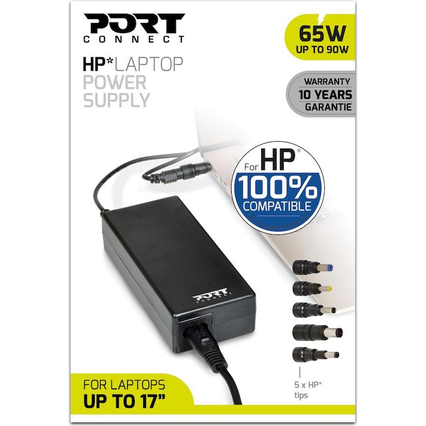 Port Designs PowerSupply 65W HP (90 W), Notebook Netzteil, Schwarz