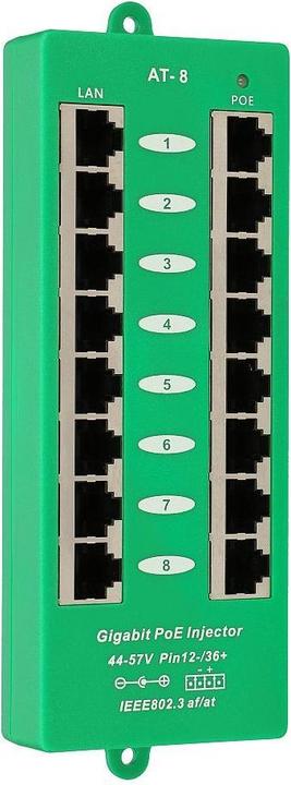 Produktbild Extralink ACTIVE POE INJECTOR 8 PORT GIGABIT 802.3AT/AF MODE A - - 8-Port Gigabit Ethernet (802.3af (PoE), 802.3at (PoE+))