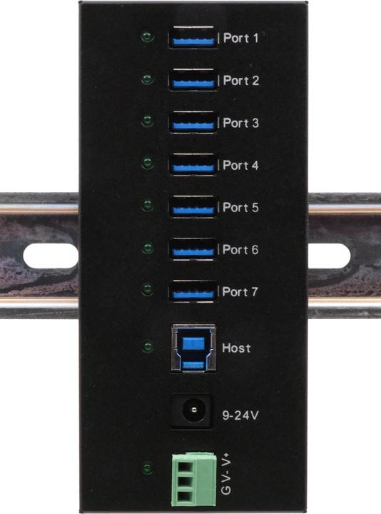 Exsys 7 Port USB 3.2 Gen 1 HUB Metall-Gehäuse, inkl. USB 3.0 Kabel, Din ...