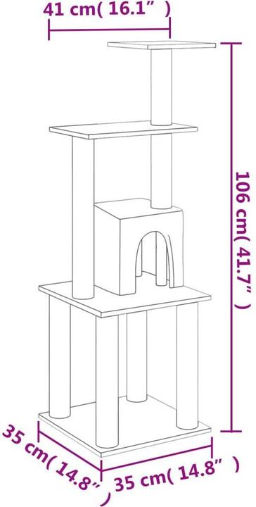 Produktbild vidaXL Katzenbaum (105 cm, Dunkelgrau)