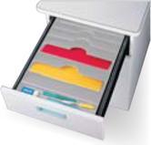 Image du produit Paperflow Bloc-tiroir, 6 compartiments, gris en polystyrène, entraxe : 330 mm, - 1 pièce (2053.02