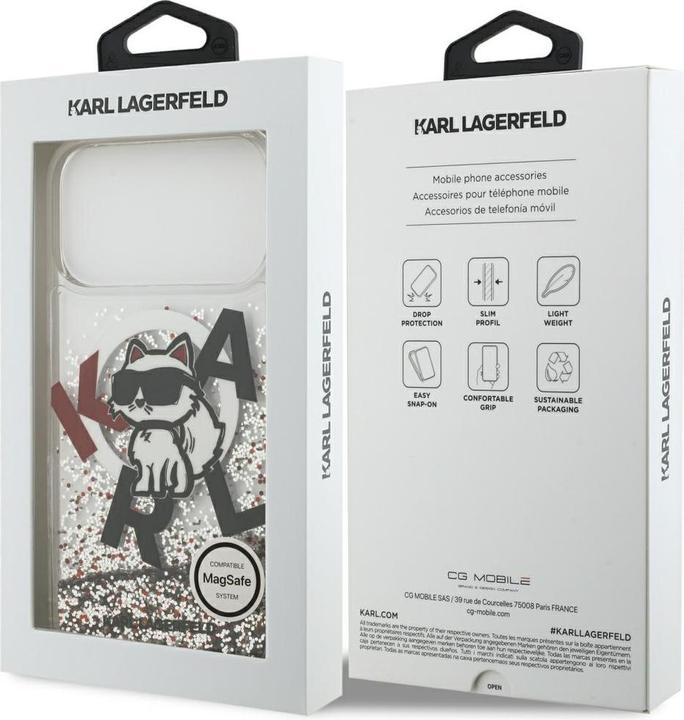 Productafbeelding Karl Lagerfeld - Liquid Glitter MagSafe - iPhone 17 Pro Max - Liquid Choupette Head (Apple iPhone 17 Pro Max)