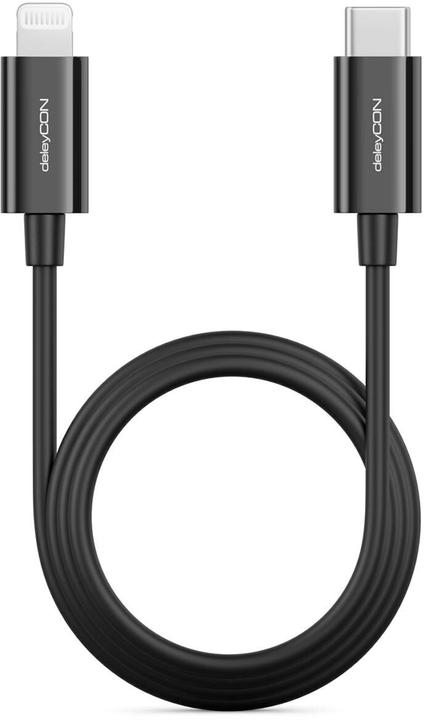 Produktbild deleyCON USB-2.0-Kabel USB-C - Lightning 1 m (1 m, USB 2.0)