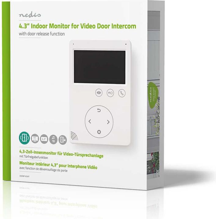 Actual product image Nedis Security camera for door - 4.3" - unlock function - colour monitor - white (Funk)