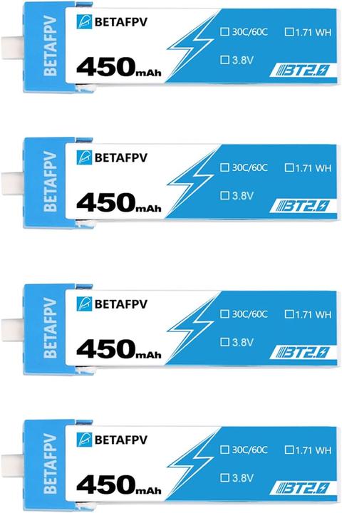 Produktbild BetaFPV FPV Drohnenakku-Set 1S 450mAh (4 Stück) (450 mAh)