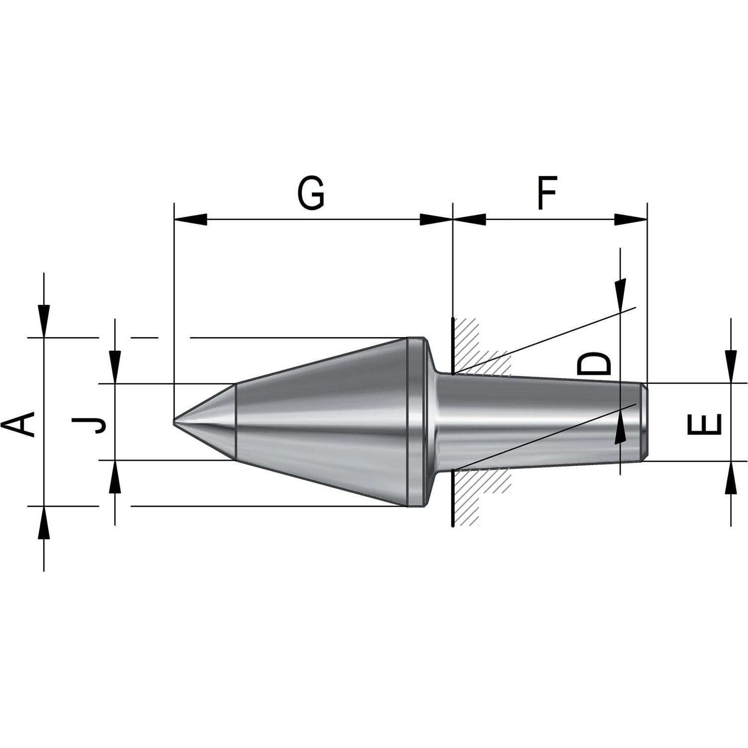 Röhm, Tornio, Inserti intercambiabili per centri mobili. Taglia 110. 60°VL