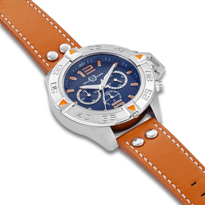 Immagine prodotto Spears & Walker Orologio al quarzo Varus II in vera pelle cognac - 34106 (Cronografo, 49 mm)