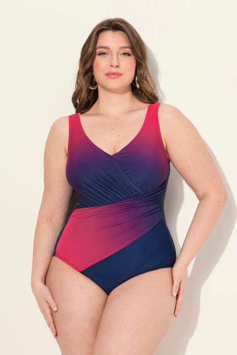 Actual product image Ulla Popken Ombre Wrap Look Swimsuit (62)