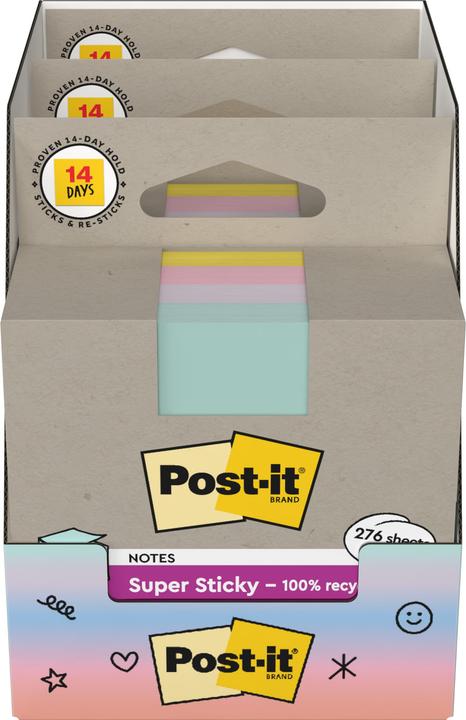 Actual product image Post-it Super Sticky Haftnotizen Recycling Würfel (76 x 76 mm)