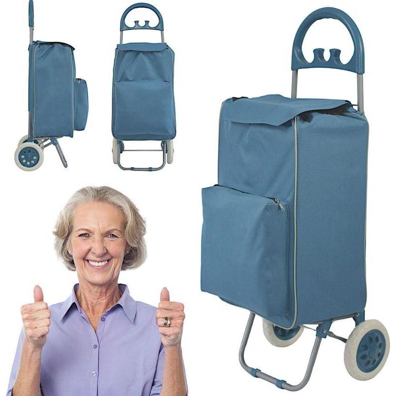 ProWorld, Borsa + Trolley da spesa, Shopping Bag On Wheels With Frame 40l Blue, Blu