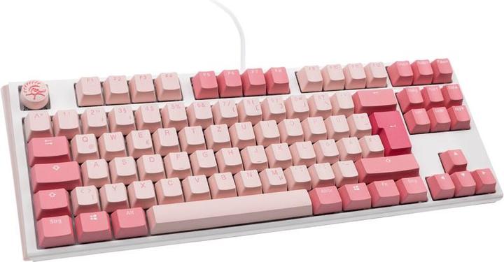 Actual product image Ducky One 3 Gossamer TKL Pink Gaming Keyboard - MX-Silent-Red (DE, Cable)