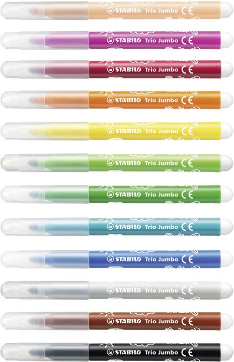 Immagine prodotto STABILO Penna Trio Jumbo con punta in feltro spessa (Multicolore, 12 x)