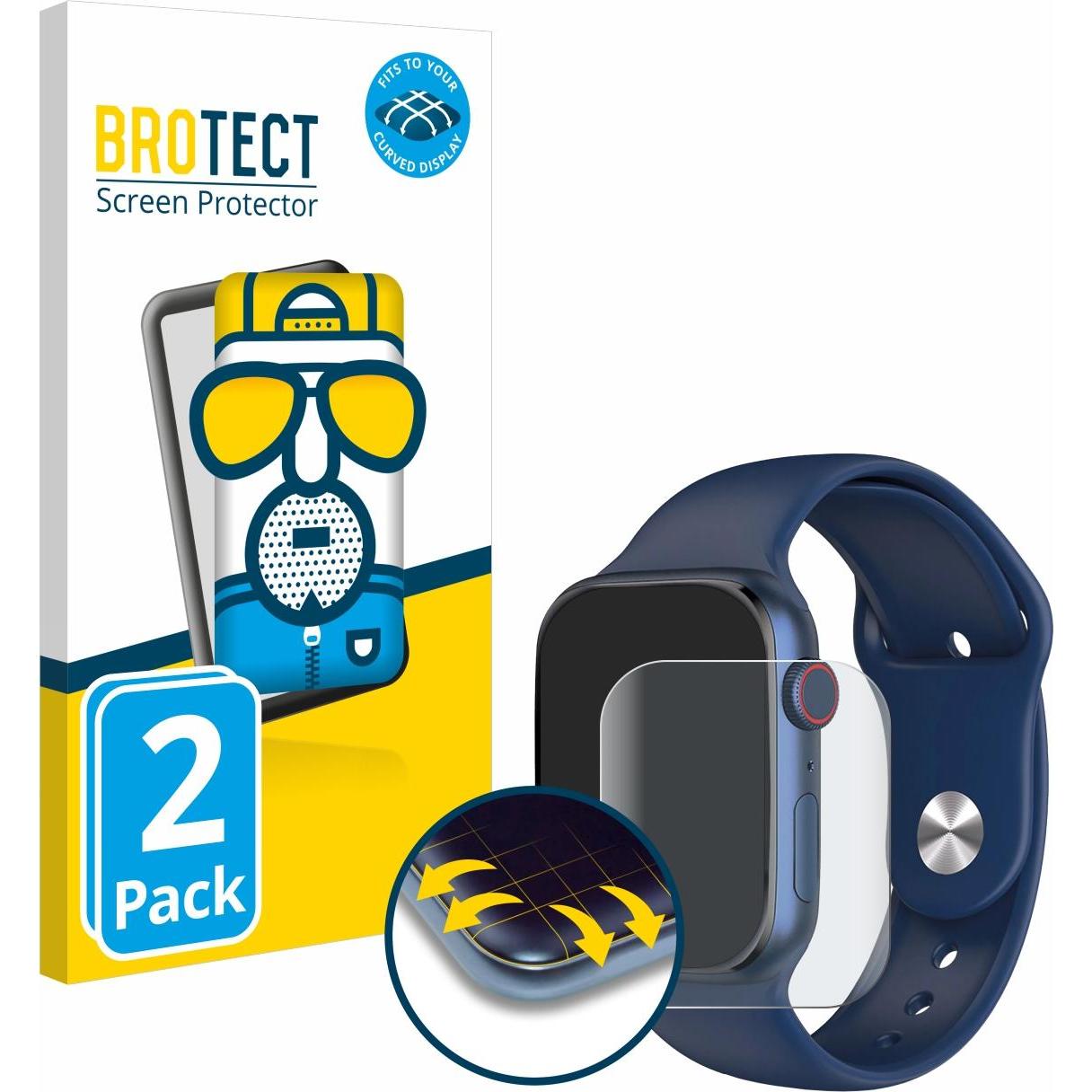 Thumbnail - BROTECT Fullscreen Schutzfolie Displayschutz Folie Matt Entspiegelungsfolie, Smartwatch Schutzfolie, Schwarz