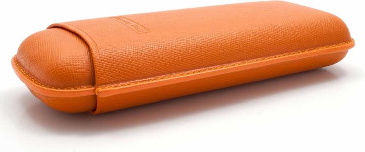Actual product image Martin Wess *2s cigar case 571 Saffiano Gigante Orange