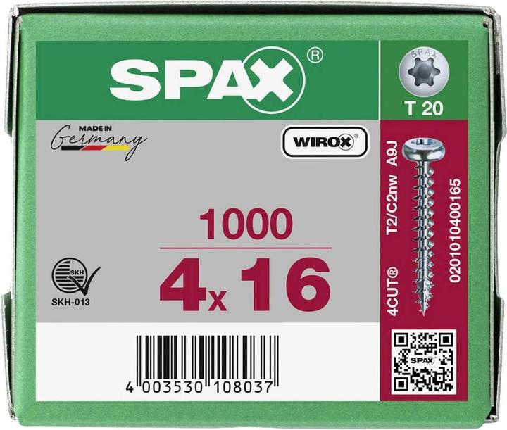 Actual product image Spax Chipboard screws PH T20 4,0x16 mm (1000 Screws per piece)