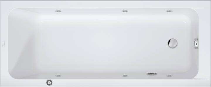 Produktbild Duravit D-Code Whirlwanne, 1700x700mm, 1 Rückenschräge, Jet Project, Rechteckig, Ablauf Fussende (230 l, 170 cm, 70 cm)