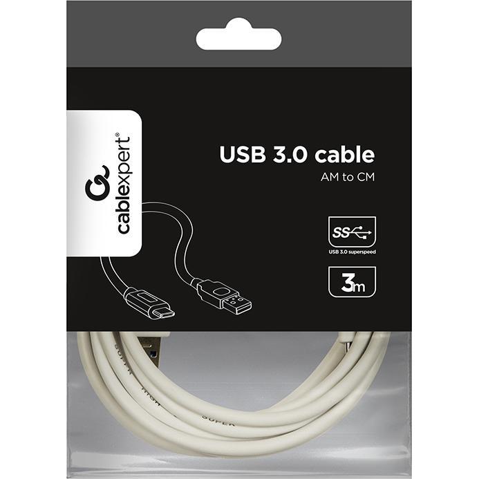 Thumbnail - Gembird !USB 3.0 type C cable AM/CM/3m/white (3 m, USB 3.2 Gen 1), USB Kabel