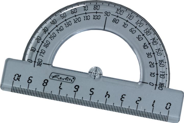 Actual product image Herlitz Semicircular protractor 180 degrees, made of plastic (10 cm, Plastic)
